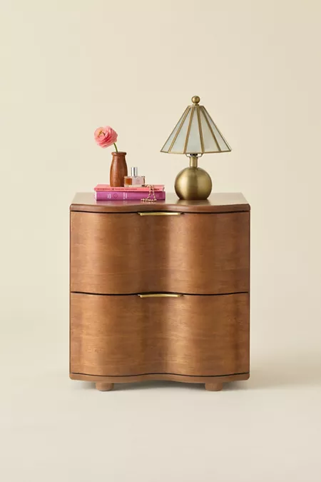 Aria 2-Drawer Squiggle Storage Nightstand